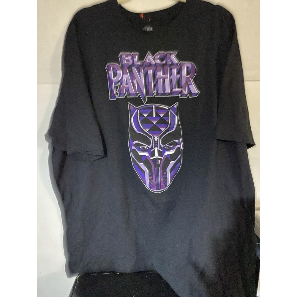Marvel‎ Black Panther Graphic Tee 3XL Black Cotton Jersey Crew Neck Mens Shirt